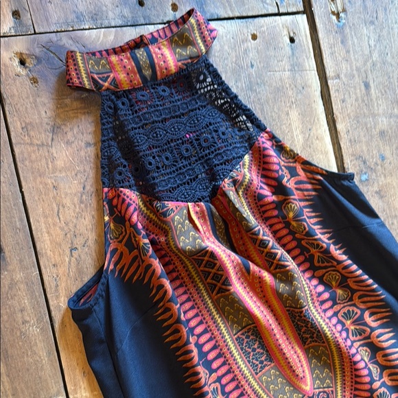 American Rag Cie Bohemian Halter Tunic Mini Dress with Vibrant Patterns XS - Picture 5 of 8